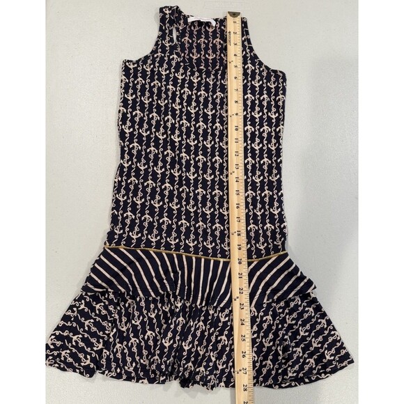 OndadeMar Tank Dress Womens XS Cover Up Stretch Ruffles Nautical Anchor Travel - Picture 5 of 5